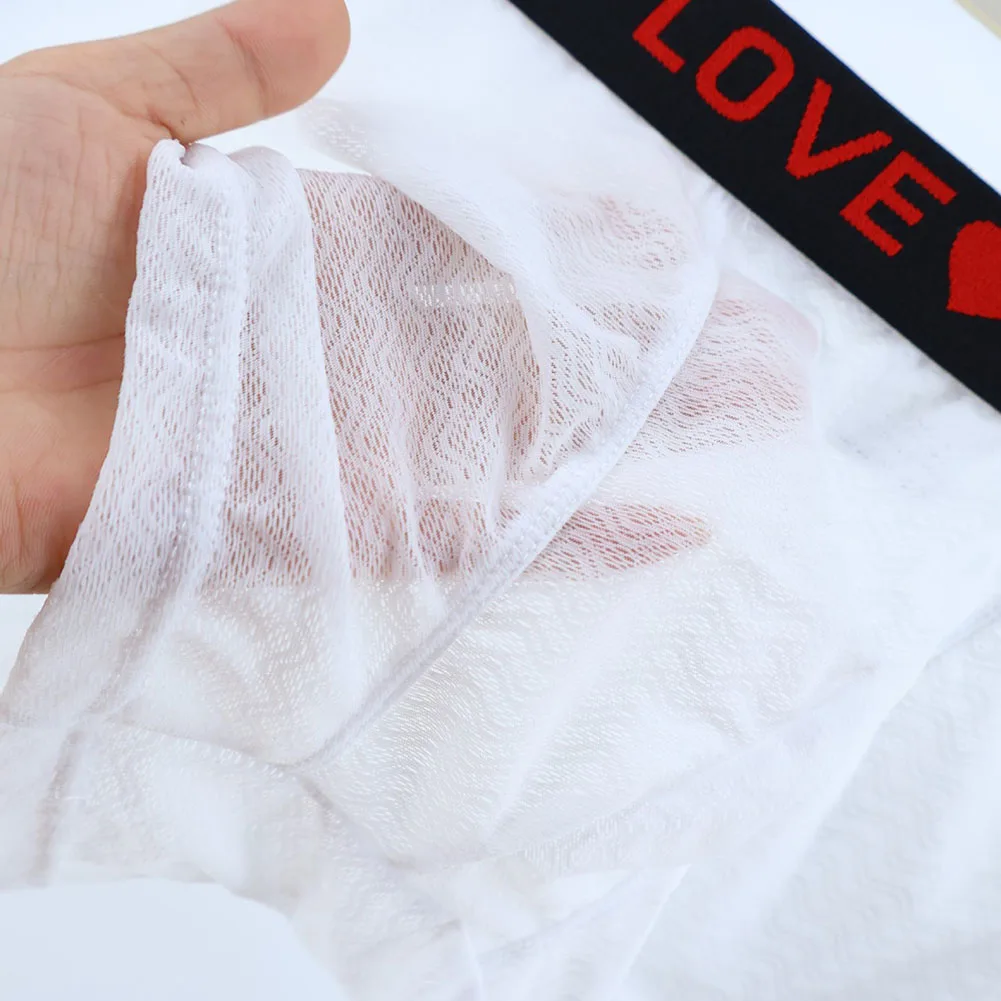 Мужские сетчатые трусы-боксеры с кружевом, мягкие, ультрасексуальные, с U-образным выпуклым карманом, прозрачные, для геев, мужская одежда
Мужские сетчатые трусы-боксеры с кружевом, мягкие, ультрасексуальные, с U-образным выпуклым карманом, прозрачные, для геев, мужская одежда