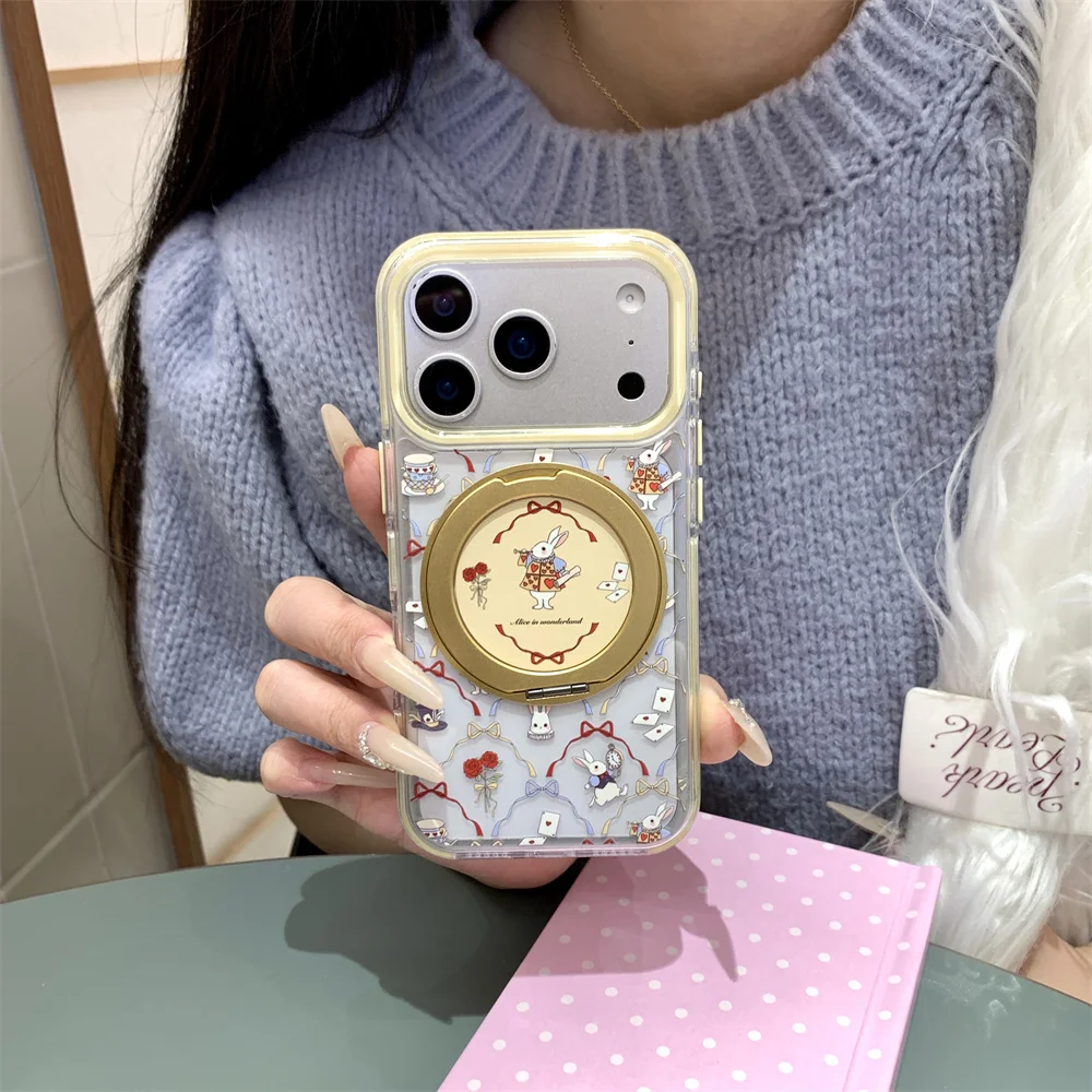 New Korean Bow Rabbit With 360° Holder Phone Case For iPhone 17 Pro 16 Pro Max 15 Max 17 Cases Cute Cartoon Protective Cover
New Korean Bow Rabbit With 360° Holder Phone Case For iPhone 17 Pro 16 Pro Max 15 Max 17 Cases Cute Cartoon Protective Cover
