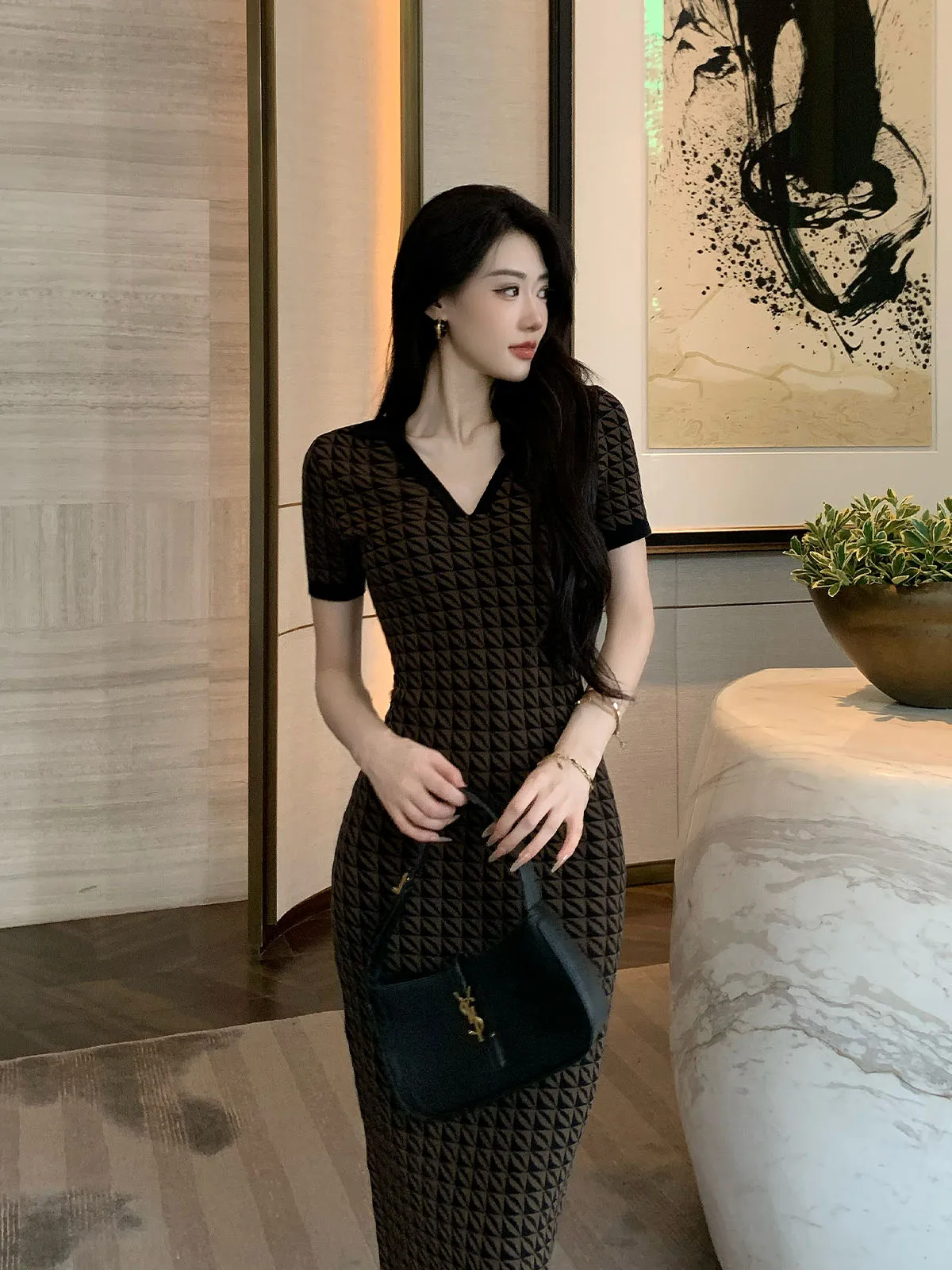 Chic Summer Slimming ort Sve Dr Casual Versatile Bla Design Sensation Dr Ji Jinqi Light Maturi Sle V-Ne Hi...
Chic Summer Slimming ort Sve Dr Casual Versatile Bla Design Sensation Dr Ji Jinqi Light Maturi Sle V-Ne Hi...