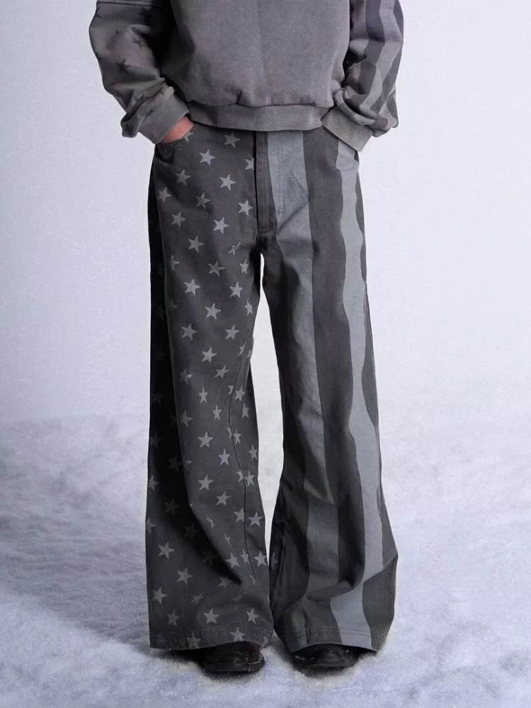 2026 American Retro Y2K Style Star Printed Washed Grey Baggy Jeans Pants For Men Clothes Straight Streetwear Loose Long Trousers
2026 American Retro Y2K Style Star Printed Washed Grey Baggy Jeans Pants For Men Clothes Straight Streetwear Loose Long Trousers