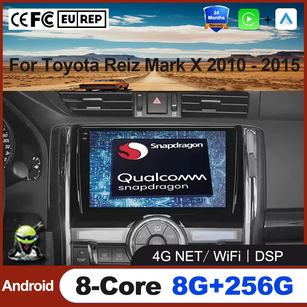 Wireless CarPlay Auto For Toyota Reiz Mark X 2010 - 2015 android car radio 4G LTE Wifi Car Multimedia GPS Navigation
Wireless CarPlay Auto For Toyota Reiz Mark X 2010 - 2015 android car radio 4G LTE Wifi Car Multimedia GPS Navigation