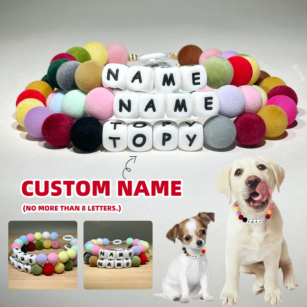 16mm Plush Beaded Dog Cat Collar Winter Autumn Warm Necklace Custom Personalized Pet Name Holiday Accessories Round Shape
16mm Plush Beaded Dog Cat Collar Winter Autumn Warm Necklace Custom Personalized Pet Name Holiday Accessories Round Shape