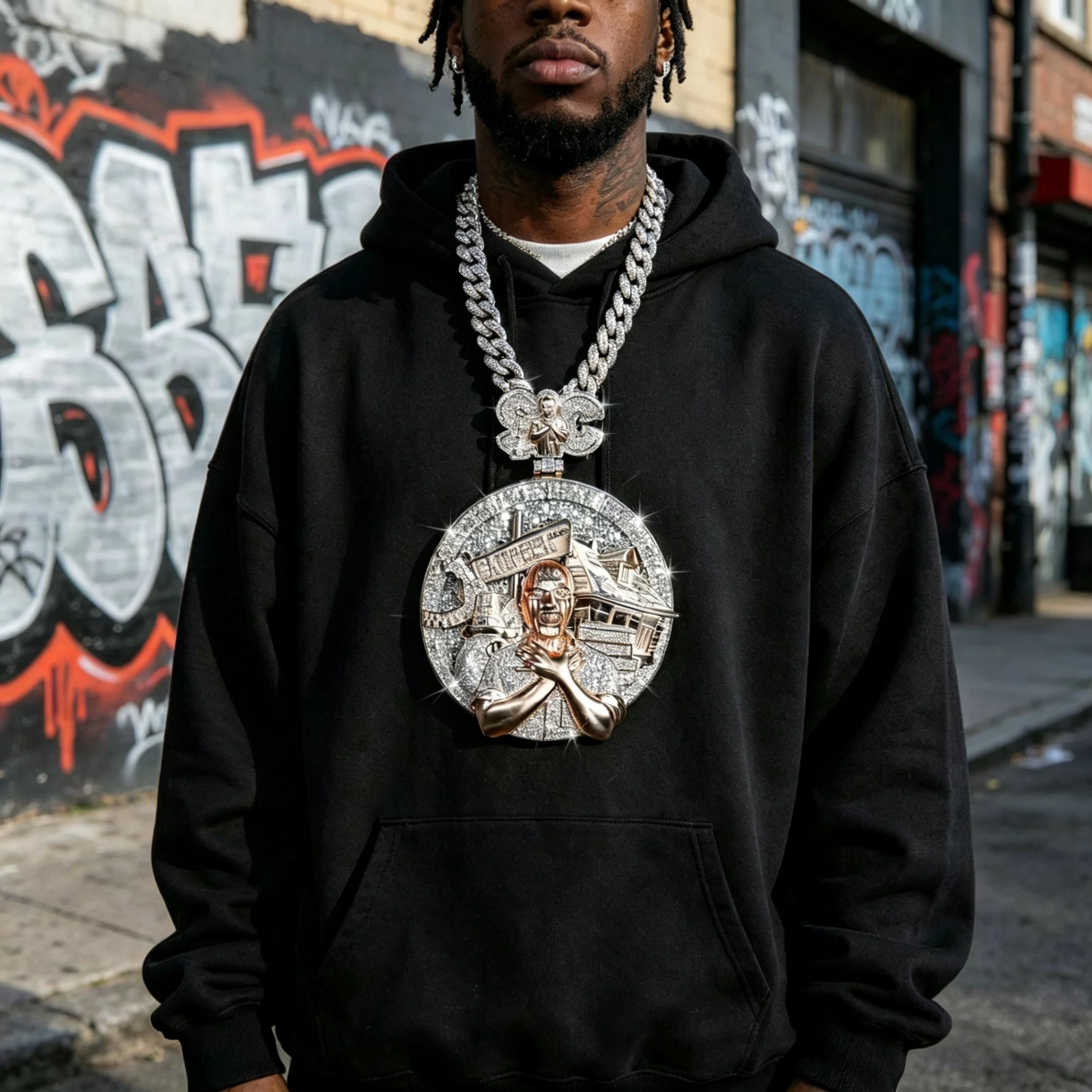 Iced-Out Jesus Praying Medallion Pendant Necklace – Micro-Pave Silver Moissanite Double Sparkle, Hip-Hop Bling Chain pendant
Iced-Out Jesus Praying Medallion Pendant Necklace – Micro-Pave Silver Moissanite Double Sparkle, Hip-Hop Bling Chain pendant
