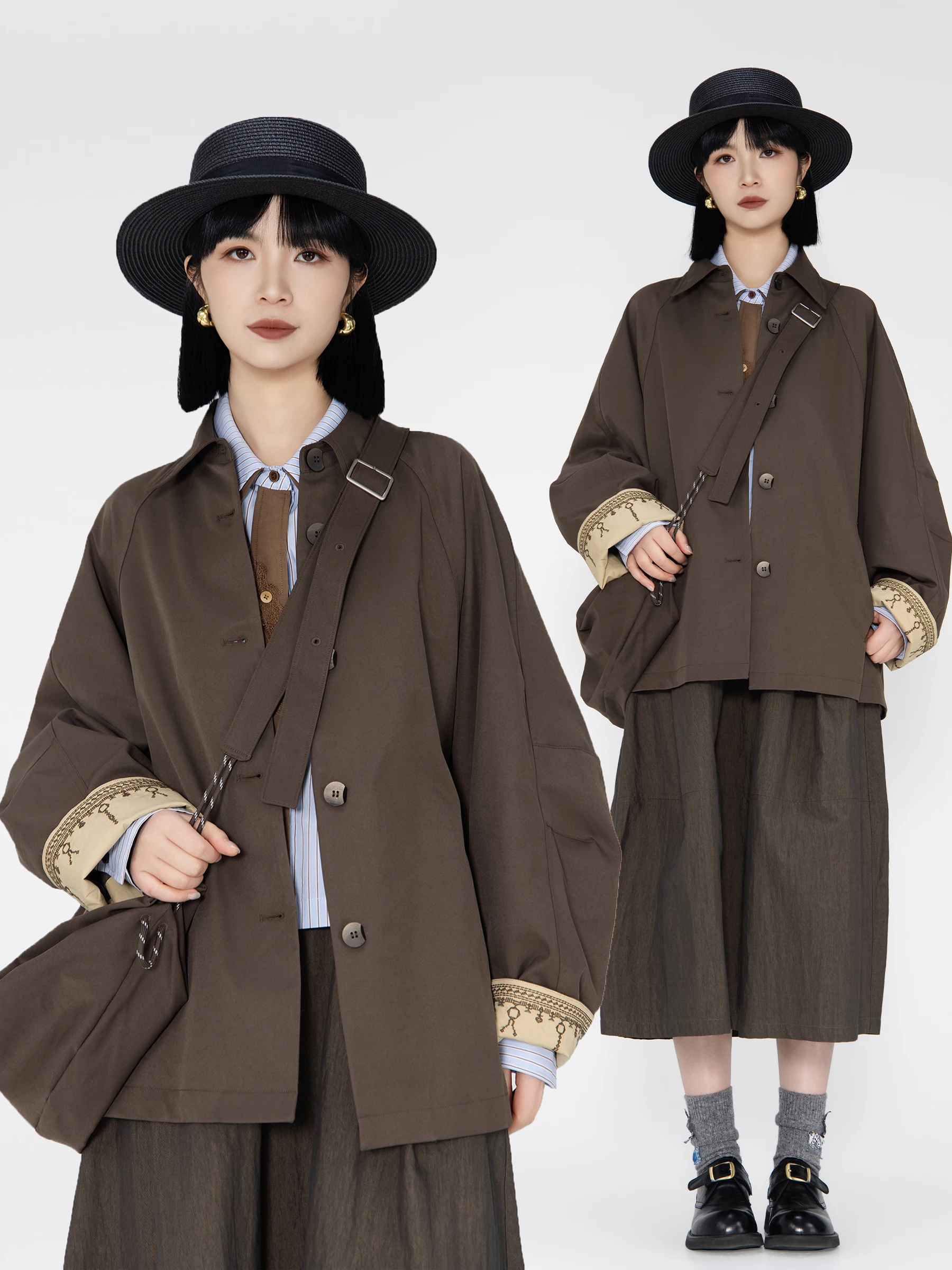 Bookru 2026 Весенняя новинка: повседневная свободная куртка с вышивкой, воротником-стойкой, кофейного цвета, для женщин, модная верхняя одежда
Bookru 2026 Весенняя новинка: повседневная свободная куртка с вышивкой, воротником-стойкой, кофейного цвета, для женщин, модная верхняя одежда