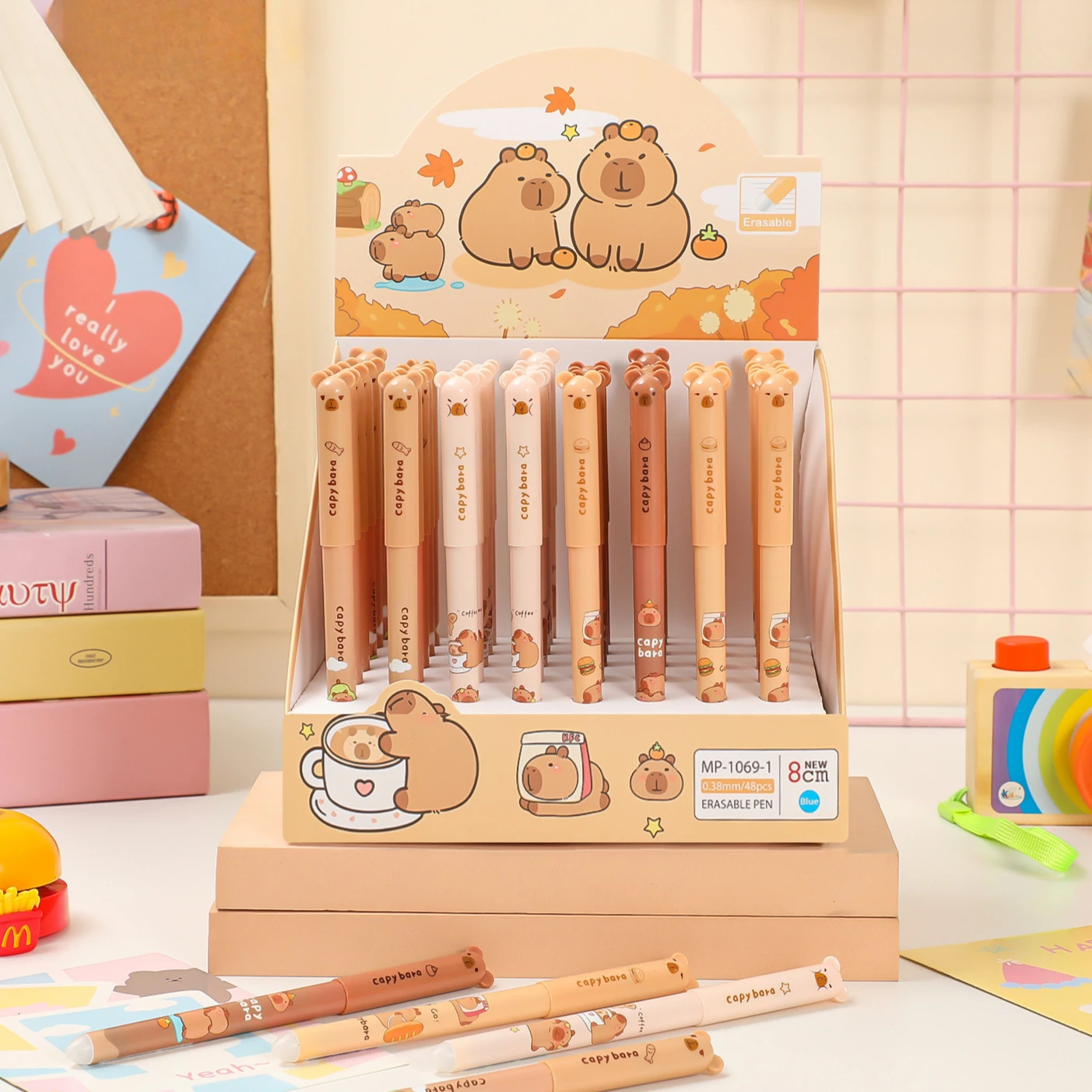 48Pcs/Lot Cute Cartoon Capybara Erasable Gel Pens 0.5mm Blue Magic Writing Ink Student Children's School Office Stationery Gifts
48Pcs/Lot Cute Cartoon Capybara Erasable Gel Pens 0.5mm Blue Magic Writing Ink Student Children's School Office Stationery Gifts