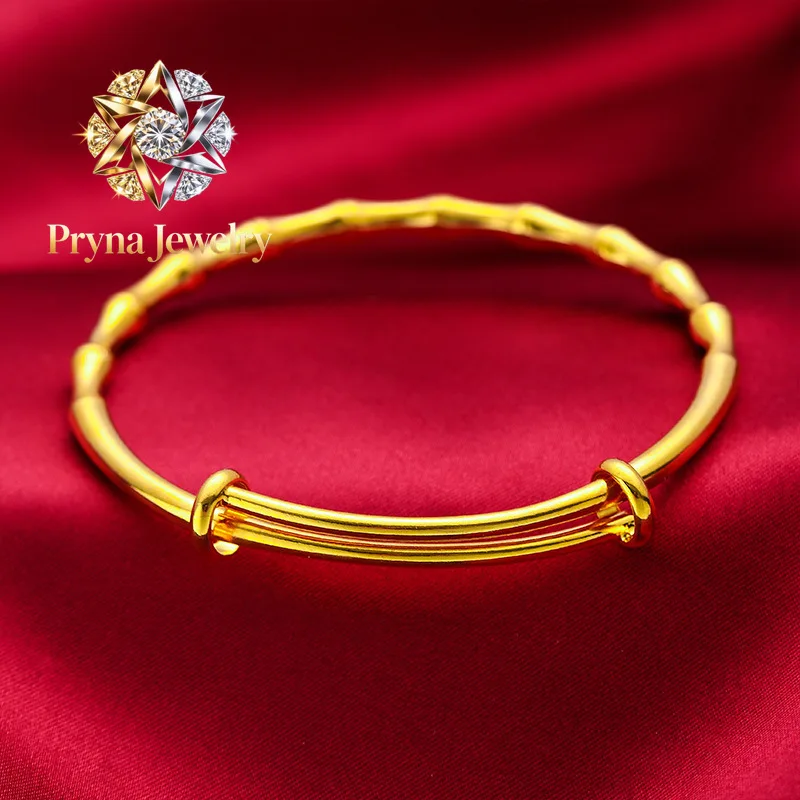 Pryna Jewelry 24K Gold Solid Bamboo Joint Bangle | AU999 Pure Gold, 3D bamboo texture, shiny finish, elegant for daily wear
Pryna Jewelry 24K Gold Solid Bamboo Joint Bangle | AU999 Pure Gold, 3D bamboo texture, shiny finish, elegant for daily wear