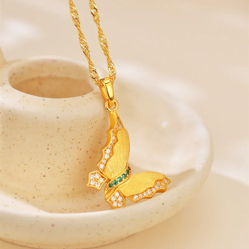 Роскошное ожерелье из чистого золота 9999 пробы 24 карата с бриллиантами и подвеской в виде бабочки, женская цепочка на ключицу
Роскошное ожерелье из чистого золота 9999 пробы 24 карата с бриллиантами и подвеской в виде бабочки, женская цепочка на ключицу