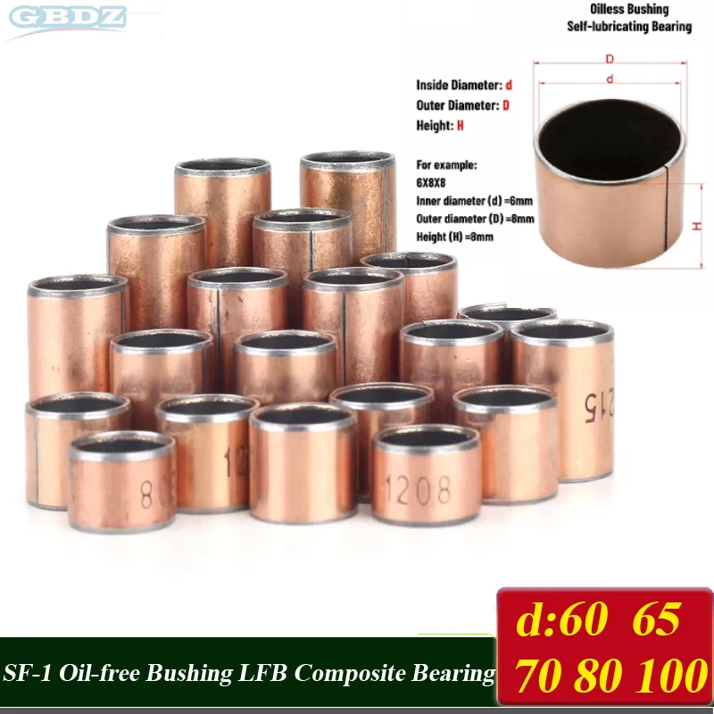 1PCS Inner 60 65 70 80 100mm SF-1 Oil-free Bushing Self-lubricating Copper Bushing Guide Bushing LFB Composite Bearing
1PCS Inner 60 65 70 80 100mm SF-1 Oil-free Bushing Self-lubricating Copper Bushing Guide Bushing LFB Composite Bearing