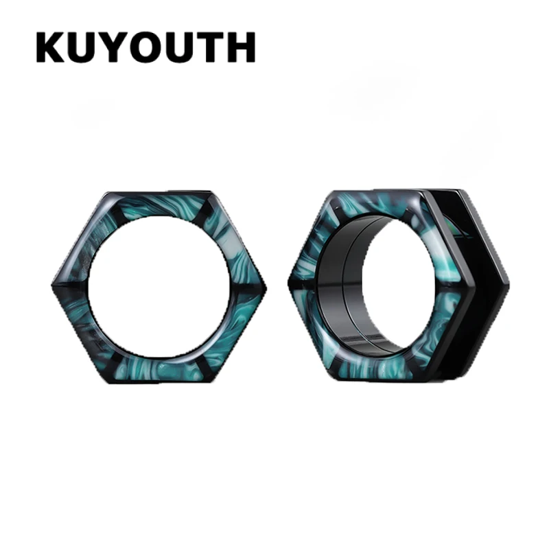 KUYOUTH Hexagonal Reflective Film Stainless Steel Stretchers Expanders Ear Tunnels Body Piercing Jewelry Earring Gauges 2PCS
KUYOUTH Hexagonal Reflective Film Stainless Steel Stretchers Expanders Ear Tunnels Body Piercing Jewelry Earring Gauges 2PCS