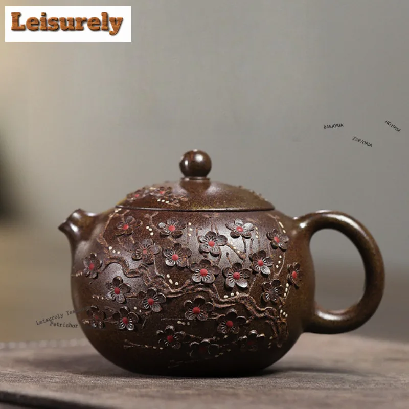 200ml Boutique Yixing Purple Clay Teapots Handmade Stack Painting Winter Plum Pot Raw Ore Section Mud Tea Maker Kettle Zisha Set
200ml Boutique Yixing Purple Clay Teapots Handmade Stack Painting Winter Plum Pot Raw Ore Section Mud Tea Maker Kettle Zisha Set