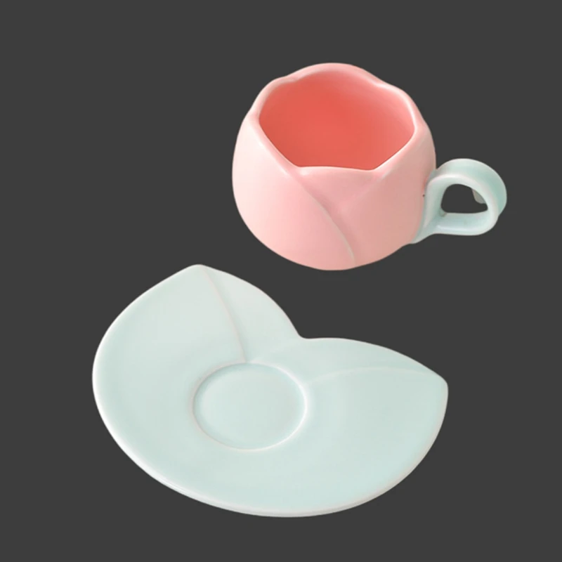 Ceramic Cup Dish Cute Tulip Ceramics Mugs Flower-shaped Coffee Milk Cups Saucers Creative Vintage Plate Set Drink Cups 300ml
Ceramic Cup Dish Cute Tulip Ceramics Mugs Flower-shaped Coffee Milk Cups Saucers Creative Vintage Plate Set Drink Cups 300ml
