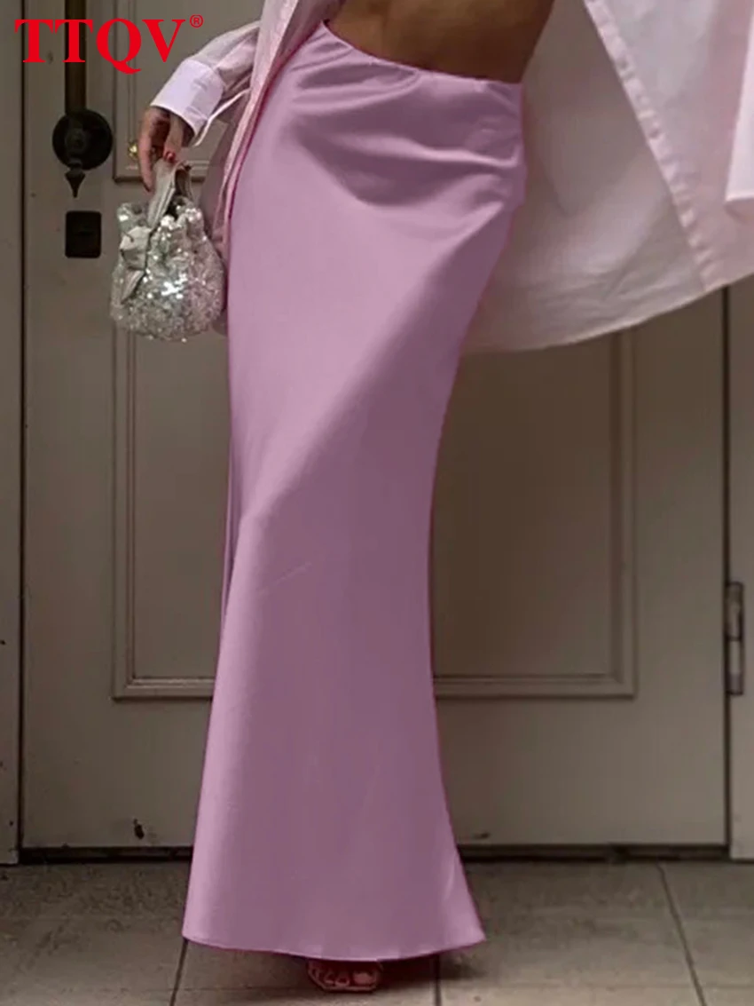 TTQV Fashion Loose Pink Satin Women's Skirt 2026 Spring High Waist Maxi Skirts Lady Elegant Classic Solid Skirt Female Clothing
TTQV Fashion Loose Pink Satin Women's Skirt 2026 Spring High Waist Maxi Skirts Lady Elegant Classic Solid Skirt Female Clothing