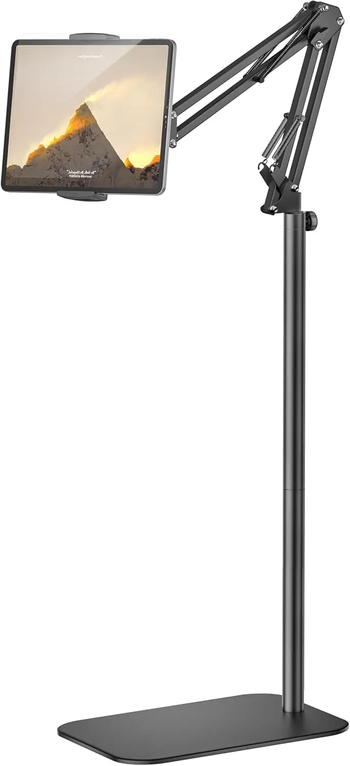 360° Rotatable Metal Tablet Floor Stand, Adjustable Height/Angle, Universal Holder for iPad/Phone/Kindle/Tabs/E-Readers
360° Rotatable Metal Tablet Floor Stand, Adjustable Height/Angle, Universal Holder for iPad/Phone/Kindle/Tabs/E-Readers