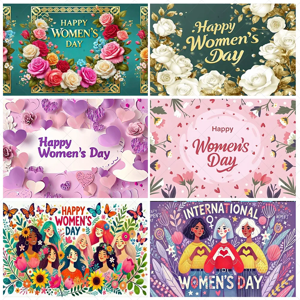 Happy Women's Day Theme Background Banner Colorful Rose Flowers Backdrop Supplies Women's Day Party Decoration Photo Shoot Props
Happy Women's Day Theme Background Banner Colorful Rose Flowers Backdrop Supplies Women's Day Party Decoration Photo Shoot Props