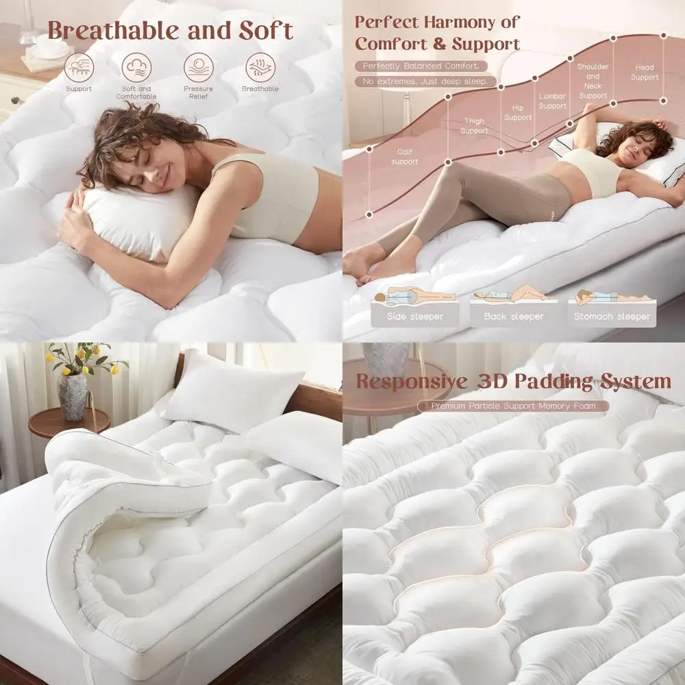 Queen Size 4 Inch Memory Foam Mattress Topper - Breathable Pillow Top for Back Pain Relief and Comfort
Queen Size 4 Inch Memory Foam Mattress Topper - Breathable Pillow Top for Back Pain Relief and Comfort