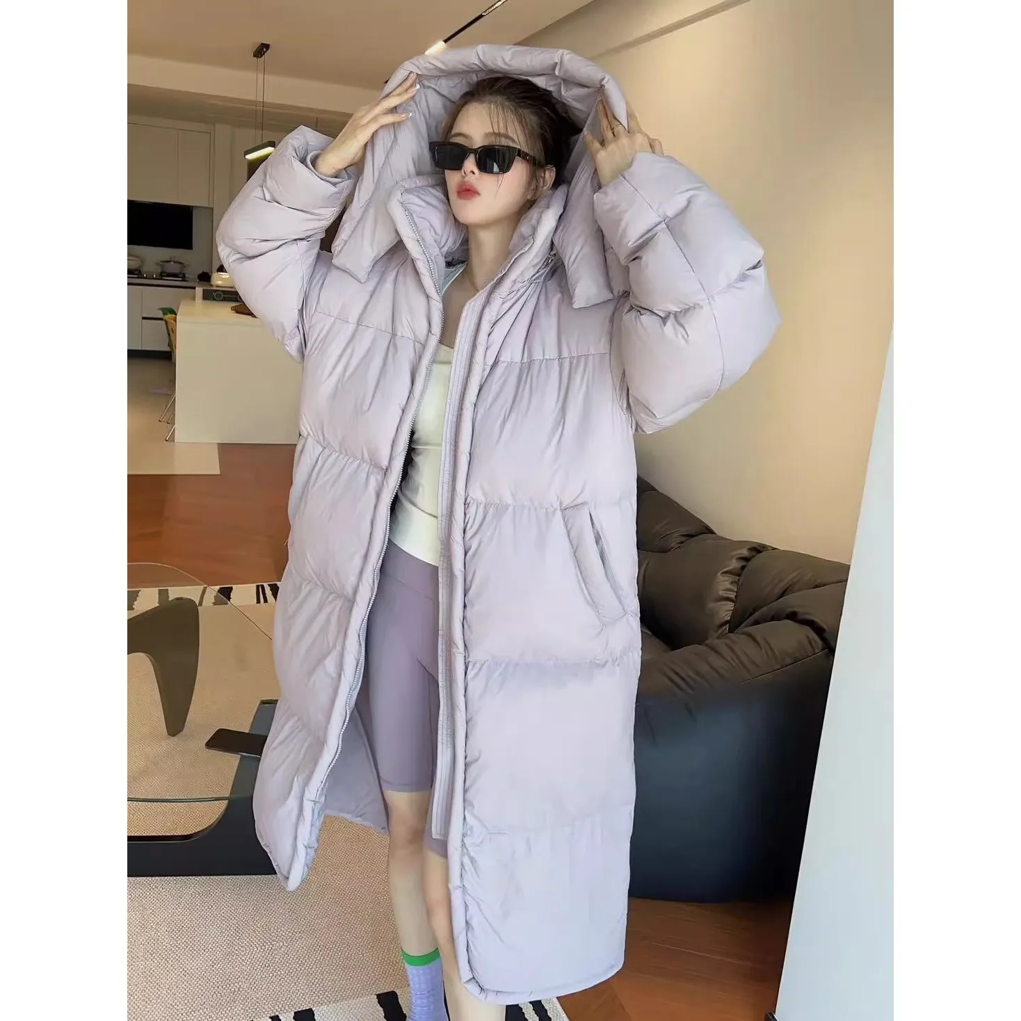 Women's down Cotton Jaet Long over Knee Loose Korean Sle Winter Coat Large Quilted Coat Polyester Fiber Inner Liner
Women's down Cotton Jaet Long over Knee Loose Korean Sle Winter Coat Large Quilted Coat Polyester Fiber Inner Liner