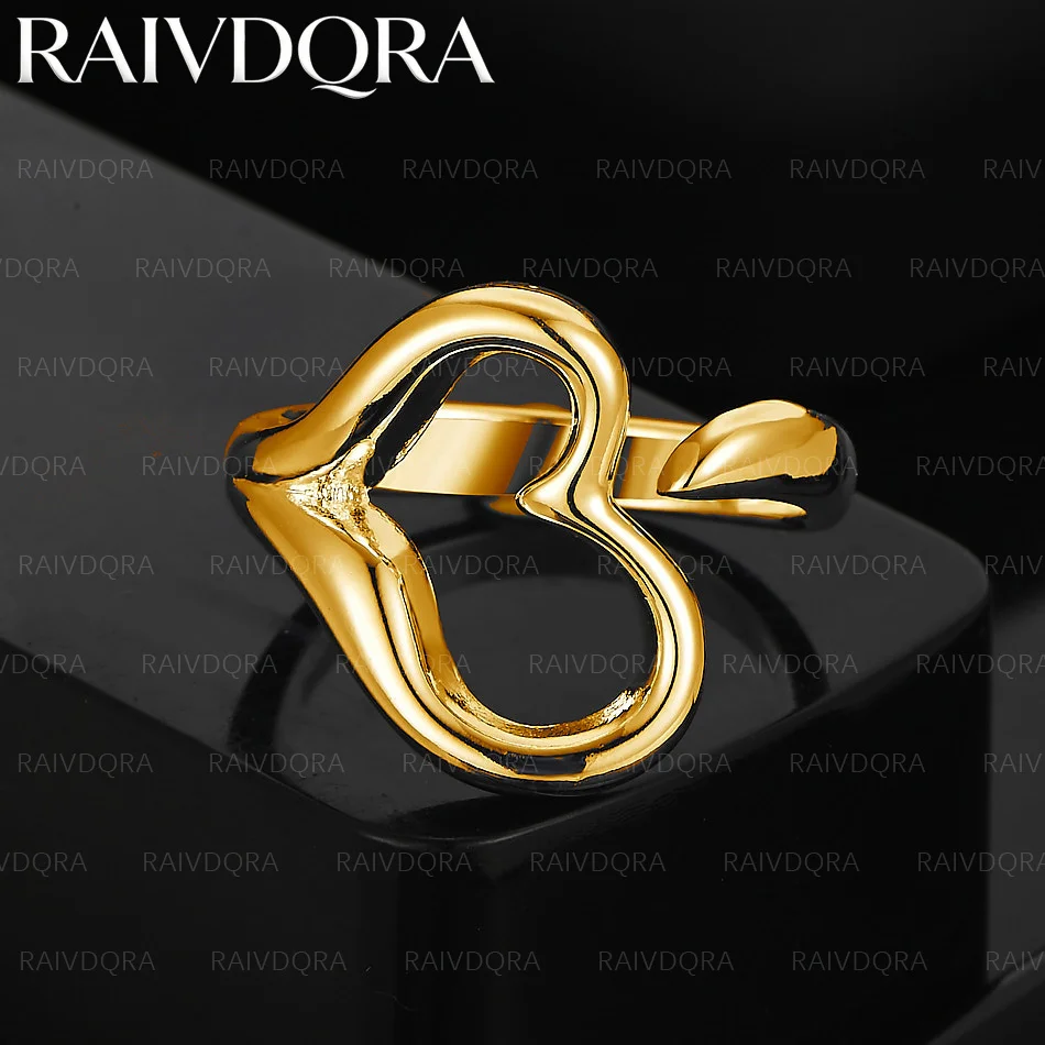18K Gold Plated Heart Open Ring For Women Fashion Jewelry Charm Grace Noble Wedding Accessories
18K Gold Plated Heart Open Ring For Women Fashion Jewelry Charm Grace Noble Wedding Accessories