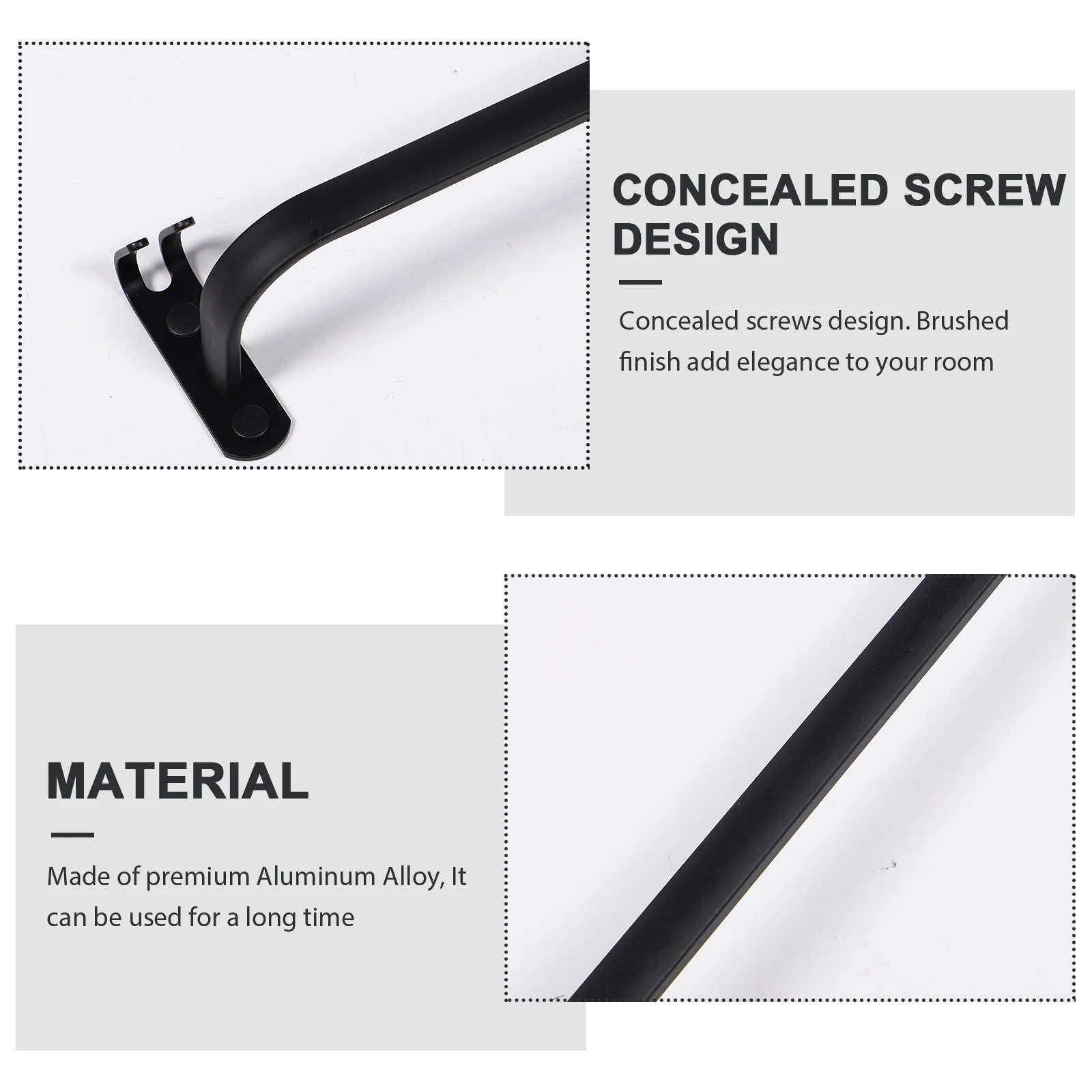 Towel Rack 1 Pc Black Bar Bathroom Shelf Holder Racks for Towel Storage Wall Mount Decor Durability
Towel Rack 1 Pc Black Bar Bathroom Shelf Holder Racks for Towel Storage Wall Mount Decor Durability