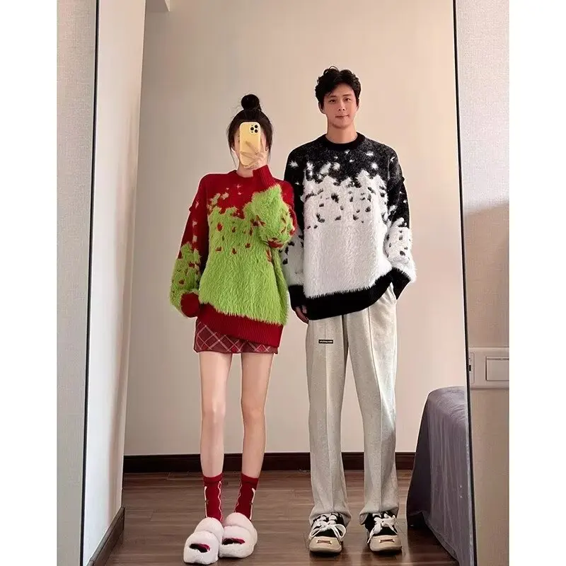 Cisas Theme Thiened Свободный крой Мужской вязаный свитер Мягкий Camere adient Color Blo Повседневный зимний модный трикотаж
Cisas Theme Thiened Свободный крой Мужской вязаный свитер Мягкий Camere adient Color Blo Повседневный зимний модный трикотаж