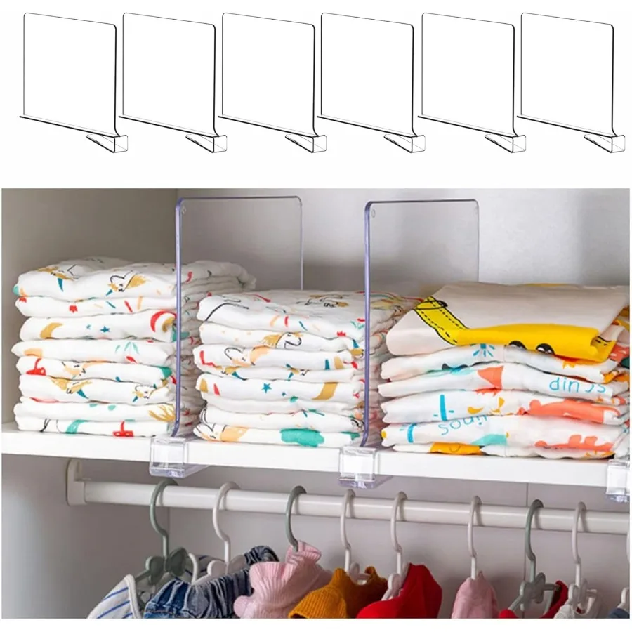 Yieach 6 Pack Clear Acrylic Shelf Divider for Closet Organization 9.2 Tall Closet Dividers for Wood ShelvesCupboard Vertical Sh
Yieach 6 Pack Clear Acrylic Shelf Divider for Closet Organization 9.2 Tall Closet Dividers for Wood ShelvesCupboard Vertical Sh