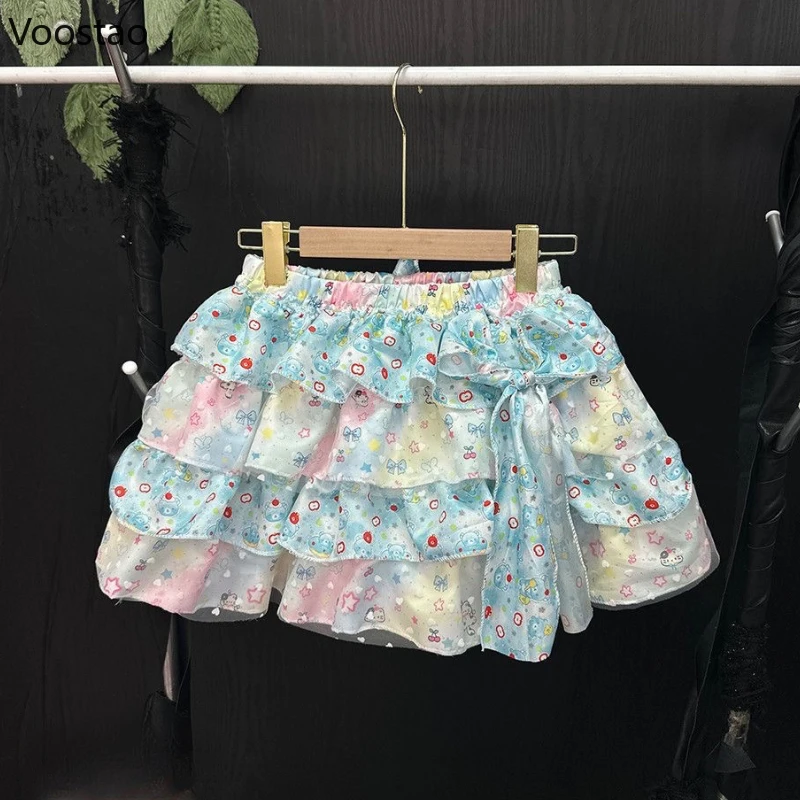 Japanese Sweet Lolita Style Mini Skirt Women Cute Y2k Ruffles Cartoon Print Cake Skirt Girls Kawaii Bow Punk Skirt Faldas Mujer
Japanese Sweet Lolita Style Mini Skirt Women Cute Y2k Ruffles Cartoon Print Cake Skirt Girls Kawaii Bow Punk Skirt Faldas Mujer