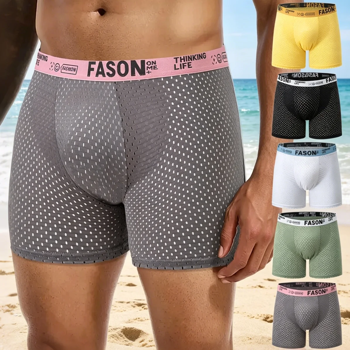5-Piece Set Of Men's Solid Color Underwear Breathable Quick Drying Fashionable Sporty Comfortable And Suitable For Teenagers
5-Piece Set Of Men's Solid Color Underwear Breathable Quick Drying Fashionable Sporty Comfortable And Suitable For Teenagers
