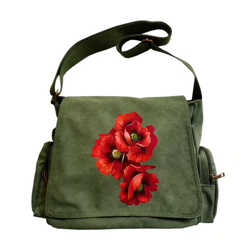 Vintage Women's Shoulder Bag Crossbody Bag Messenger Bag Canvas Poppy Floral Print Large Capacity Diaper Bags For Women
Vintage Women's Shoulder Bag Crossbody Bag Messenger Bag Canvas Poppy Floral Print Large Capacity Diaper Bags For Women