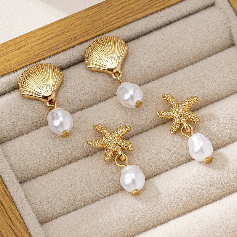 Creative New Pearl Sea Star Shell Zircon Earrings 6-piece Set Ear Accessories Female Manufacturer Direct Sales
Creative New Pearl Sea Star Shell Zircon Earrings 6-piece Set Ear Accessories Female Manufacturer Direct Sales