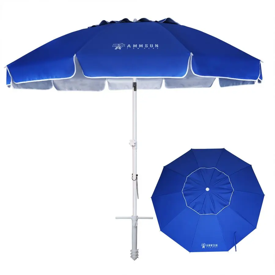 AMMSUN 8 Feet Large Beach Umbrella with Sand Anchor Heavy Duty High Wind Portable Outdoor Umbrellas UV 50 Protection Air Vent T
AMMSUN 8 Feet Large Beach Umbrella with Sand Anchor Heavy Duty High Wind Portable Outdoor Umbrellas UV 50 Protection Air Vent T