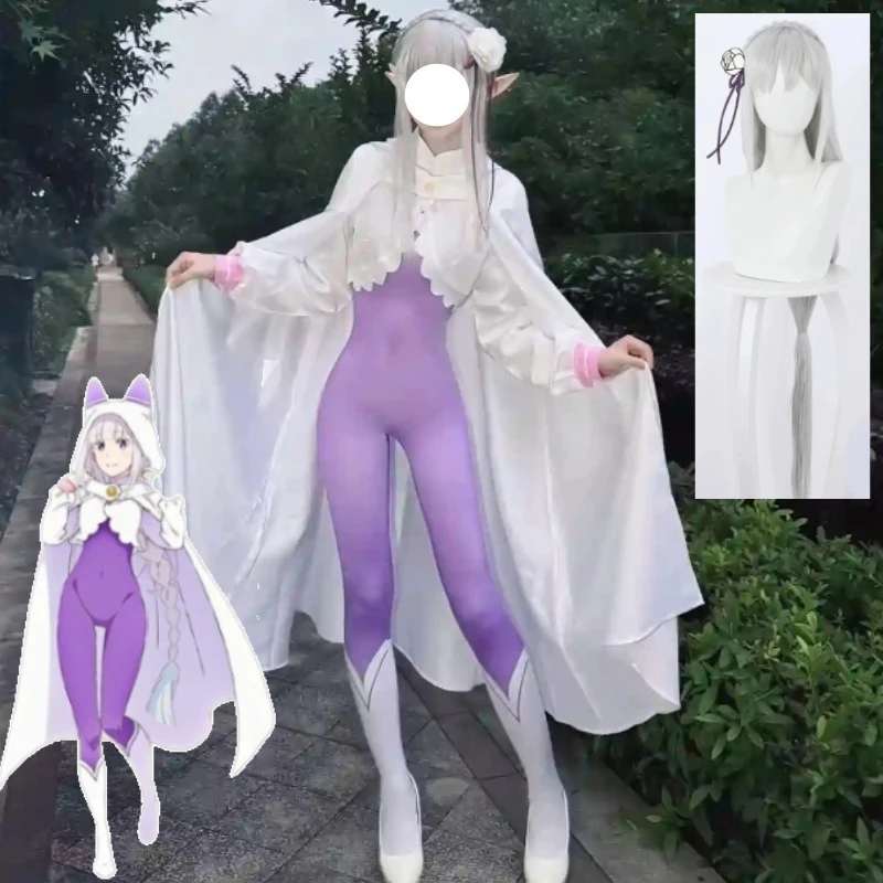 Emilia Cosplay Costume ReZero Spirit Robe White Purple Dress Floral Headpiece Full Set For Women Cos Convention Halloween
Emilia Cosplay Costume ReZero Spirit Robe White Purple Dress Floral Headpiece Full Set For Women Cos Convention Halloween