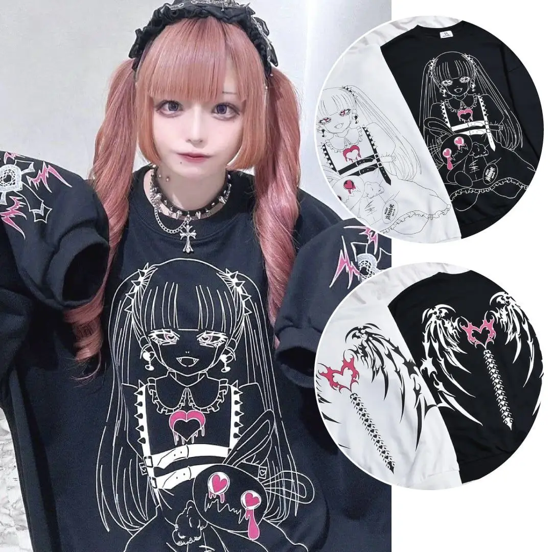 Футболка с принтом в стиле Y2K, готика, аниме и мультфильмы, женская, в стиле панк, хип-хоп, с длинным рукавом, свитшот, в стиле Харадзюку, с заниженной линией плеча, повседневная
Футболка с принтом в стиле Y2K, готика, аниме и мультфильмы, женская, в стиле панк, хип-хоп, с длинным рукавом, свитшот, в стиле Харадзюку, с заниженной линией плеча, повседневная