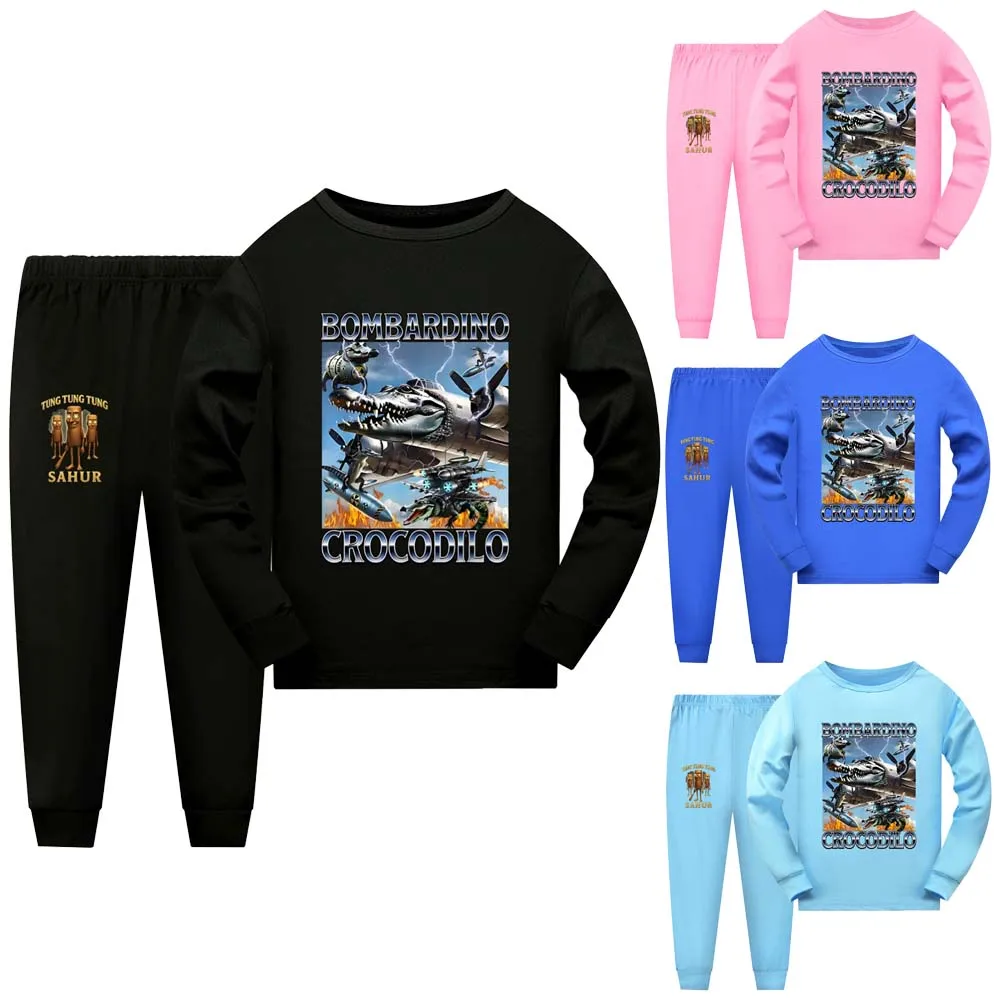 Bombardino Crocodilo Child Pajama Set Kids Tung Sahur Print Nightwear Girls Leisure Sports Long-sleeved Halloween Costumes
Bombardino Crocodilo Child Pajama Set Kids Tung Sahur Print Nightwear Girls Leisure Sports Long-sleeved Halloween Costumes