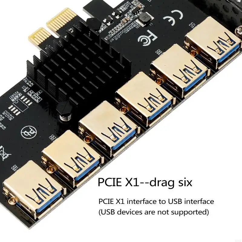 B0KF PCI-E 1 to 6 USB Expansion Card for X4, X16 Graphics Gold-plated PCIE Adapter Card
B0KF PCI-E 1 to 6 USB Expansion Card for X4, X16 Graphics Gold-plated PCIE Adapter Card