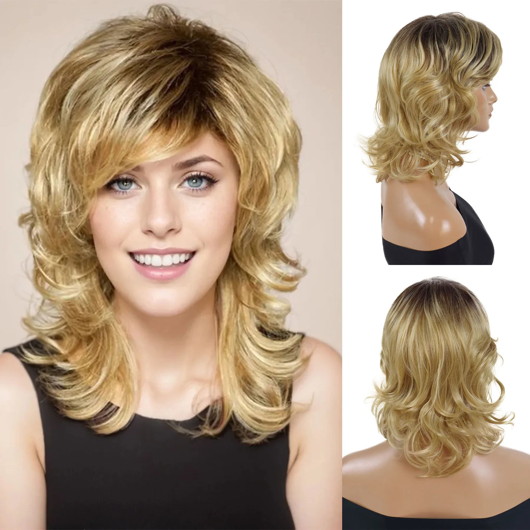 Synthetic Hair Short Wigs for Women Trendy Hairstyles Mommy Wig Ombre Blonde Color Shag Wig with Bangs Natural Haircuts Casual
Synthetic Hair Short Wigs for Women Trendy Hairstyles Mommy Wig Ombre Blonde Color Shag Wig with Bangs Natural Haircuts Casual