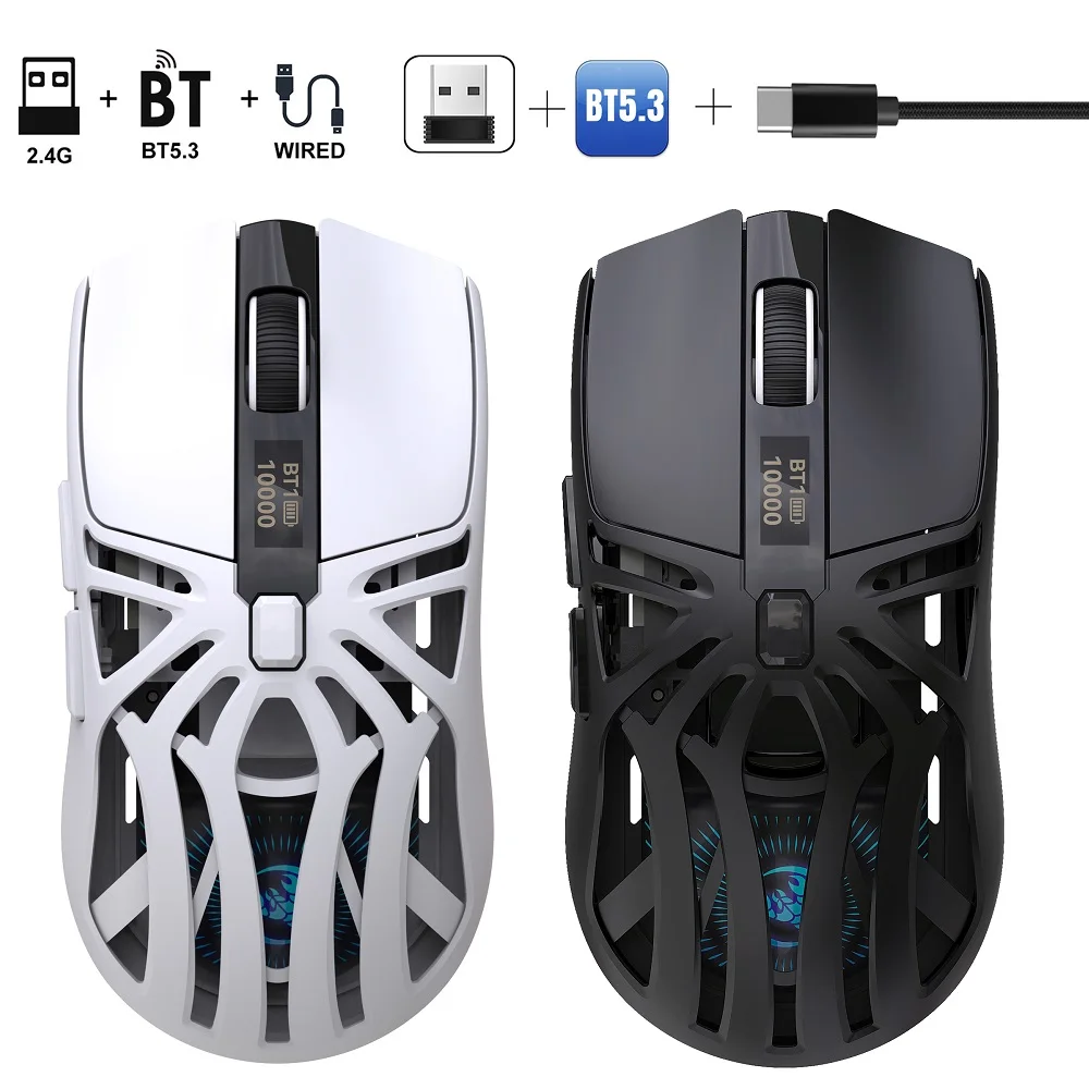 Hollow Mouse With Bluetooth 2.4G Wireless Wired Mice Speed Digital Display 10000DPI 500Mah Rechargeable Colorful Backlight Mouse
Hollow Mouse With Bluetooth 2.4G Wireless Wired Mice Speed Digital Display 10000DPI 500Mah Rechargeable Colorful Backlight Mouse