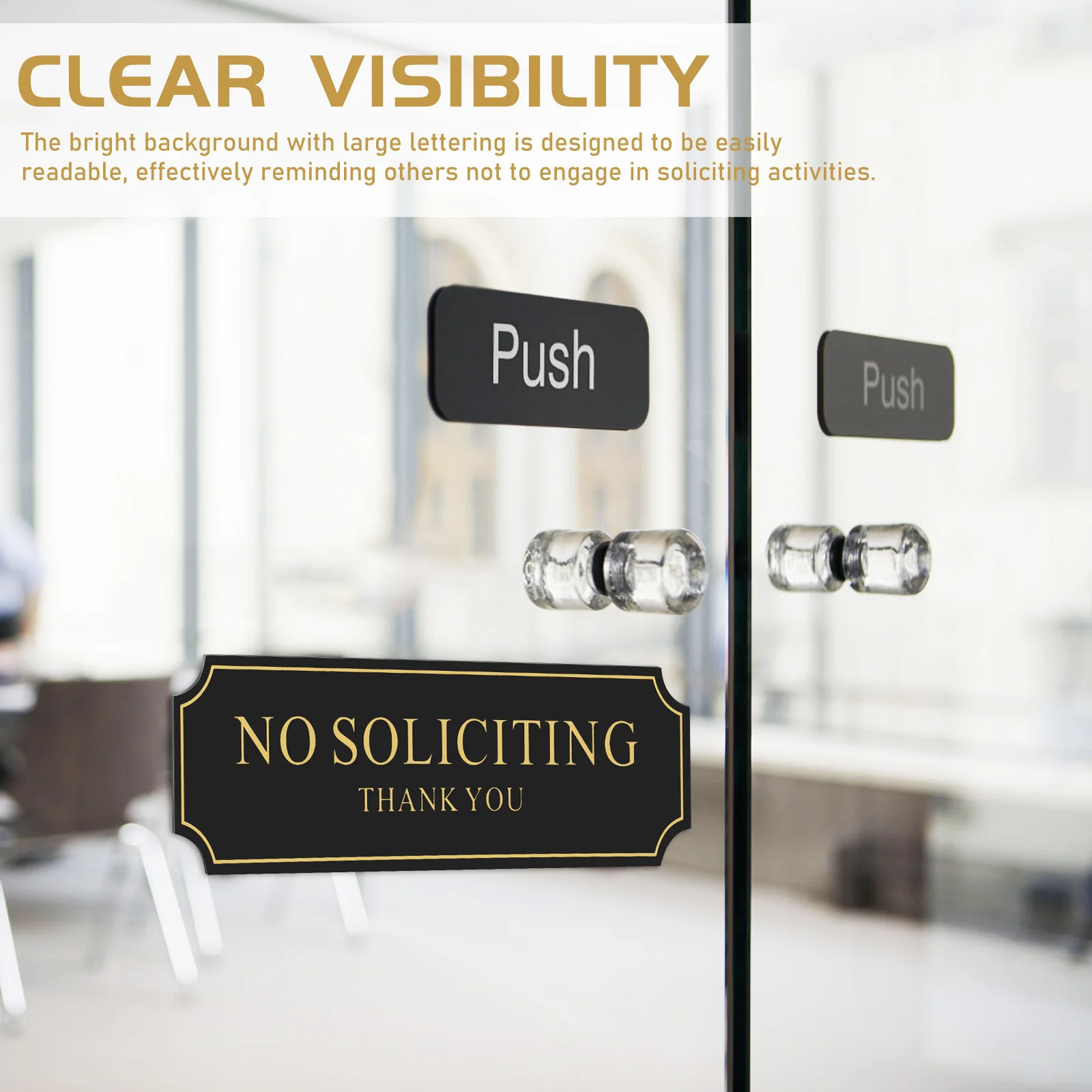 2pcs No Soliciting Signs for Door Acrylic Sheet Hanging Sturdy Crack Resistant High Visibility Decor
2pcs No Soliciting Signs for Door Acrylic Sheet Hanging Sturdy Crack Resistant High Visibility Decor