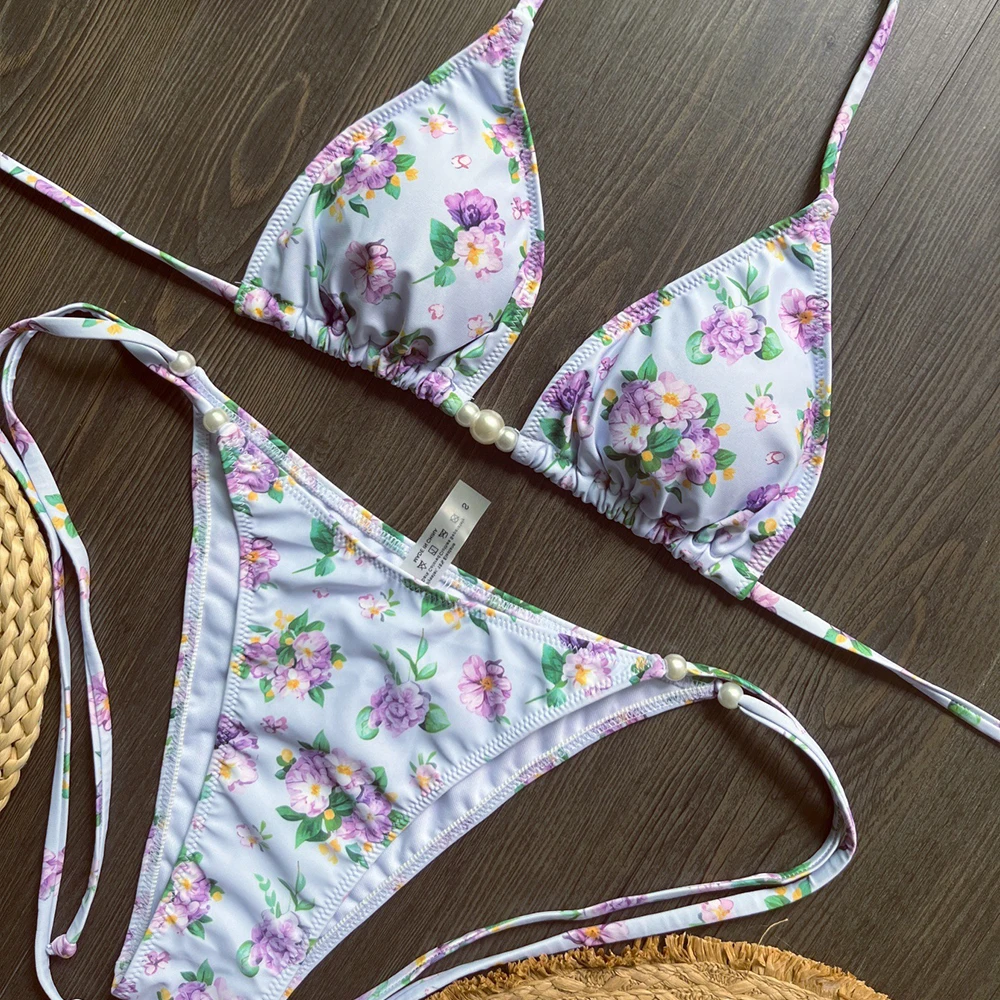 Women's Bikini Set Printing Pearl Decorative Sexy Split Swimsuit Vacation Hot Springs Swimming Pool Women's Beach Swimsuit
Women's Bikini Set Printing Pearl Decorative Sexy Split Swimsuit Vacation Hot Springs Swimming Pool Women's Beach Swimsuit