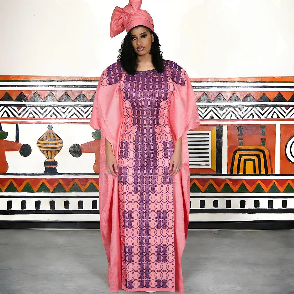 Plus Size African Clothes for Women 2026 New Dashiki Ankara Embroidery Bazin Riche Design Wedding Party Dresses with Headscarf
Plus Size African Clothes for Women 2026 New Dashiki Ankara Embroidery Bazin Riche Design Wedding Party Dresses with Headscarf
