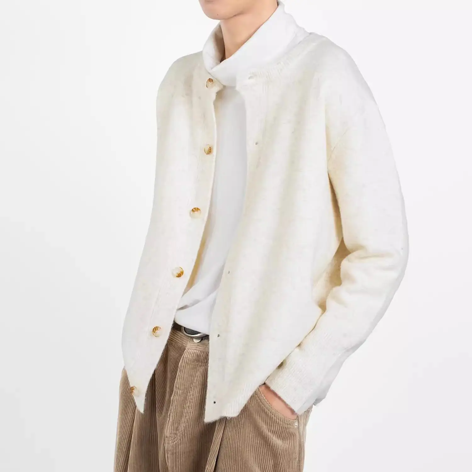 High-End Knitted Cardigan for Men Autumn Winter Sle Double Tead Casual Sweater Versatile Lazy Sle round Ne Long Sve
High-End Knitted Cardigan for Men Autumn Winter Sle Double Tead Casual Sweater Versatile Lazy Sle round Ne Long Sve