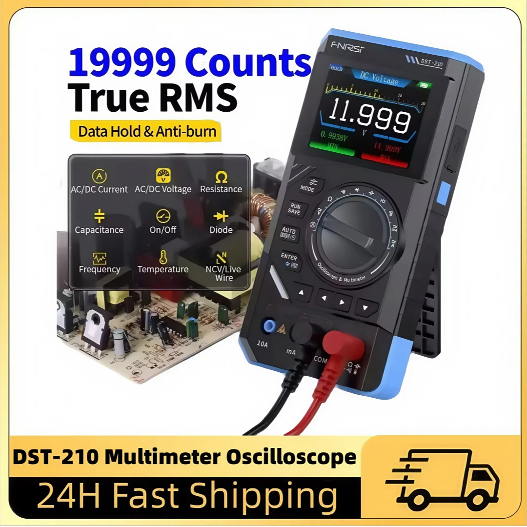 FNIRSI DST-210, 3 in 1 Electronic Repair Detection Tool, 19999 Counts, Multimeter 10MHz Bandwidth Oscilloscope Signal Generator
FNIRSI DST-210, 3 in 1 Electronic Repair Detection Tool, 19999 Counts, Multimeter 10MHz Bandwidth Oscilloscope Signal Generator