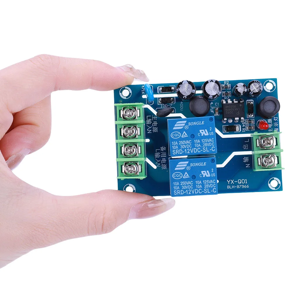 220V 2 Way Dual Power Automatic Switch 10A Conversion Controller Switch Out Power Failure Conversion Switch Board Module