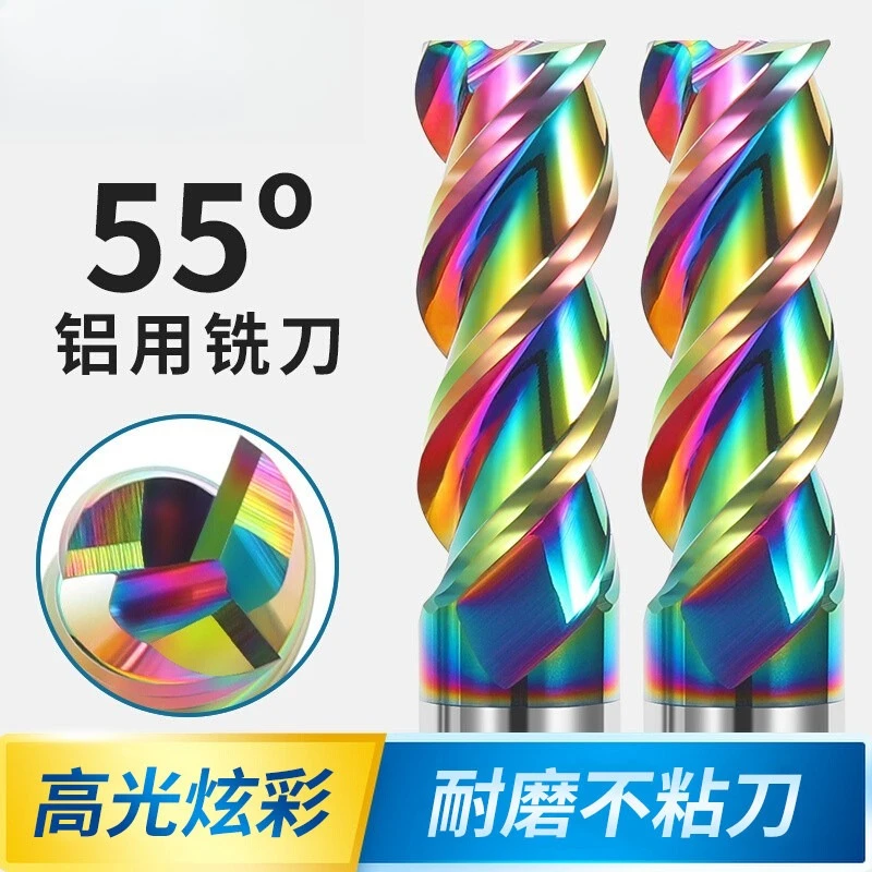 HRC55 3 Flute Aluminum End Mill Color Coated Long Shank High Gloss Tungsten Steel CNC Milling Cutter
HRC55 3 Flute Aluminum End Mill Color Coated Long Shank High Gloss Tungsten Steel CNC Milling Cutter