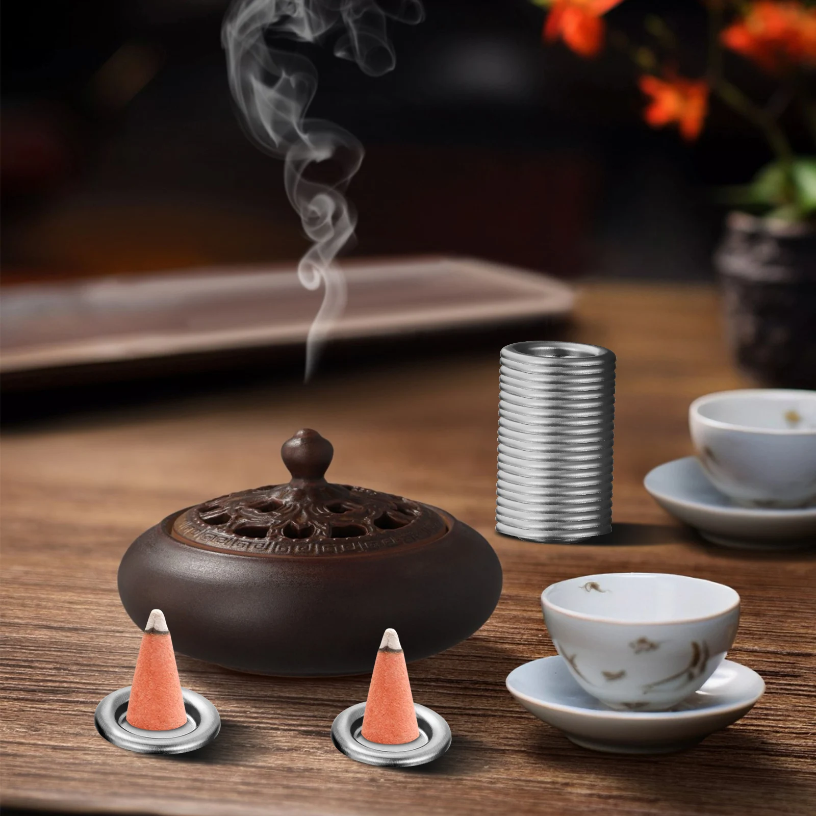 50Pcs Incense Cone Tray Metal Small Incense Burner Holder Desktop Aroma Burner for Yoga Sauna Desktop Adornment,
50Pcs Incense Cone Tray Metal Small Incense Burner Holder Desktop Aroma Burner for Yoga Sauna Desktop Adornment,