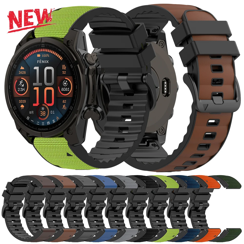 Кожаный + силиконовый ремешок 22/26 мм для Garmin Quatix 8/Fenix 8 47 мм 51 мм 7 7X 6 6X 5 5X Plus Tactix 9 Forerunner 965 955 970 Band
Кожаный + силиконовый ремешок 22/26 мм для Garmin Quatix 8/Fenix 8 47 мм 51 мм 7 7X 6 6X 5 5X Plus Tactix 9 Forerunner 965 955 970 Band