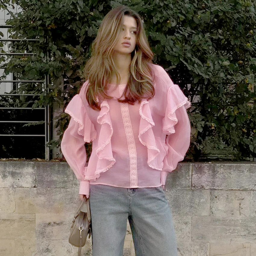 Linad Street Chic розовые рубашки с оборками, женская летняя модная прозрачная блузка, женский офисный женский топ с длинными рукавами, весна 2023 г.
Linad Street Chic розовые рубашки с оборками, женская летняя модная прозрачная блузка, женский офисный женский топ с длинными рукавами, весна 2023 г.