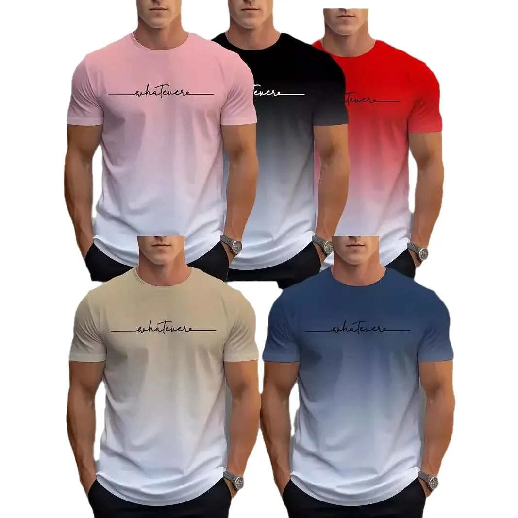 Мужская повседневная футболка с круглым вырезом и короткими рукавами с градиентным дизайном, подходящая для занятий спортом и повседневной носки
Мужская повседневная футболка с круглым вырезом и короткими рукавами с градиентным дизайном, подходящая для занятий спортом и повседневной носки