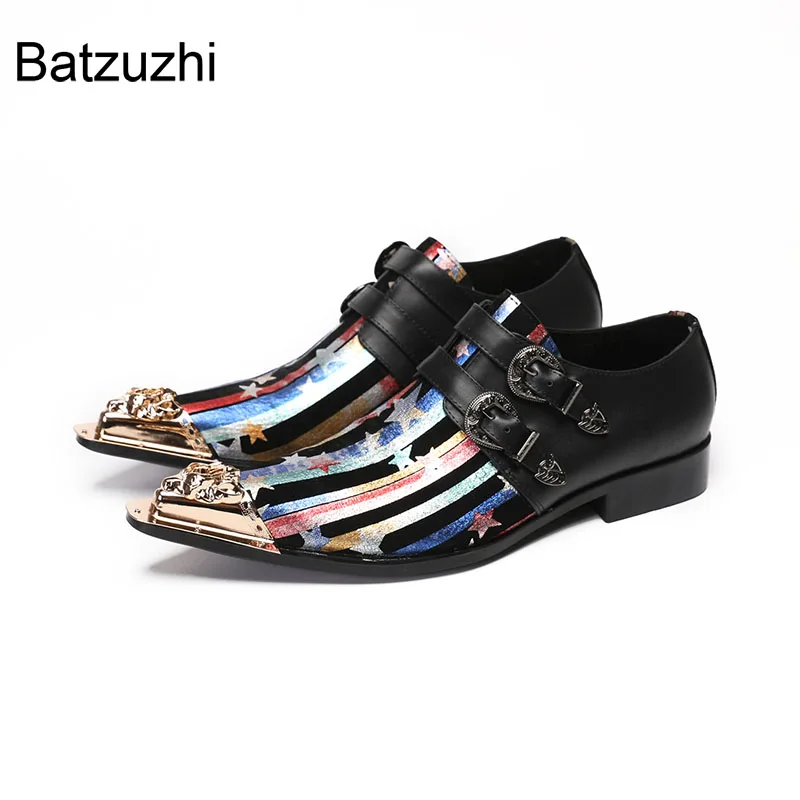 Batzuzhi Designer's Men Shoes Golden Iron Toe Black Genuine Leather Dress Shoes Men Fashion Party, Wedding Shoes Male, 38-46!
Batzuzhi Designer's Men Shoes Golden Iron Toe Black Genuine Leather Dress Shoes Men Fashion Party, Wedding Shoes Male, 38-46!