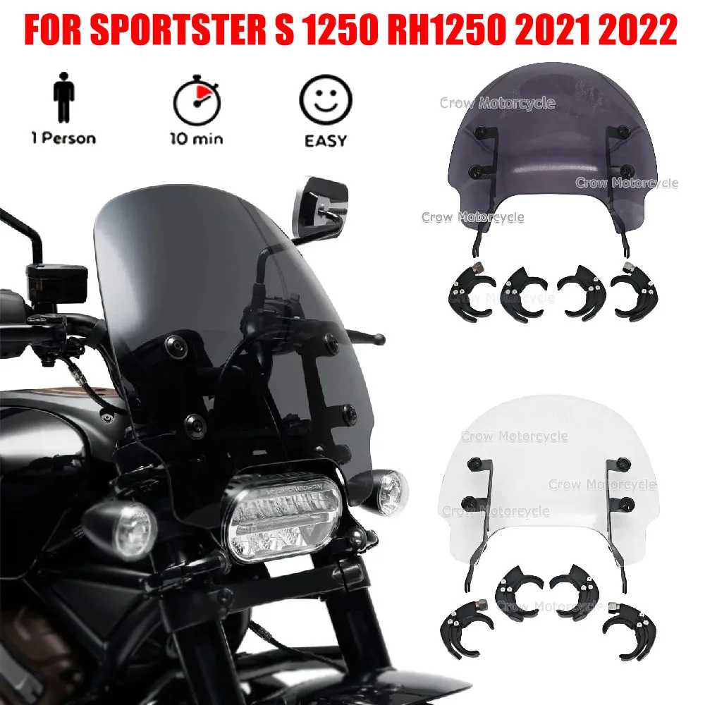 Fit For Sportster S 1250 RH1250 2021 2022 Motorcycle Accessories Windshields Deflector Fairing Quick-Release Compact Windshield
Fit For Sportster S 1250 RH1250 2021 2022 Motorcycle Accessories Windshields Deflector Fairing Quick-Release Compact Windshield