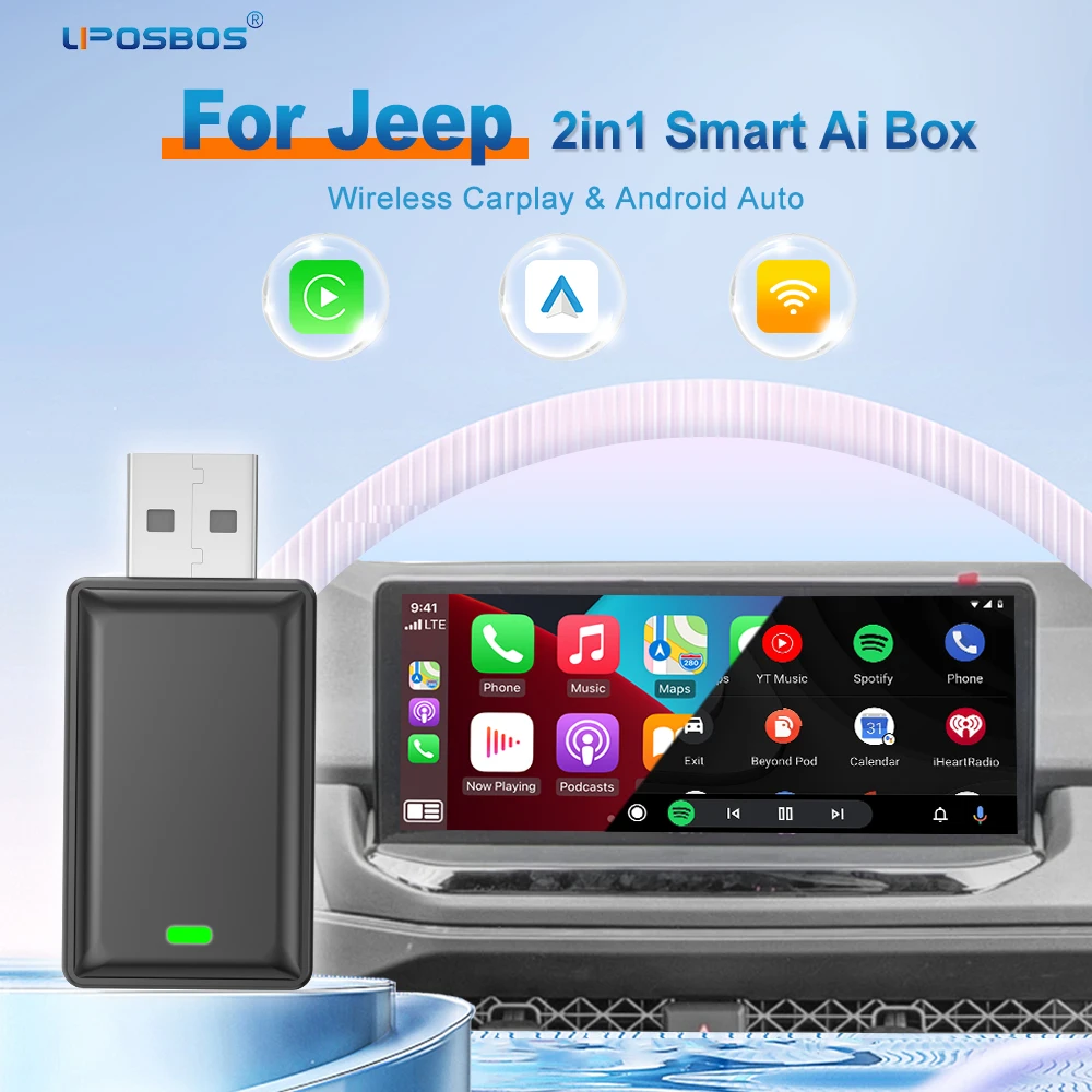 Wireless Adapter CarPlay Android Auto 2in1 Smart Dongle Play&Plug For Jeep Compass Grand Cherokee Renegade Cherokee Gladiator
Wireless Adapter CarPlay Android Auto 2in1 Smart Dongle Play&Plug For Jeep Compass Grand Cherokee Renegade Cherokee Gladiator