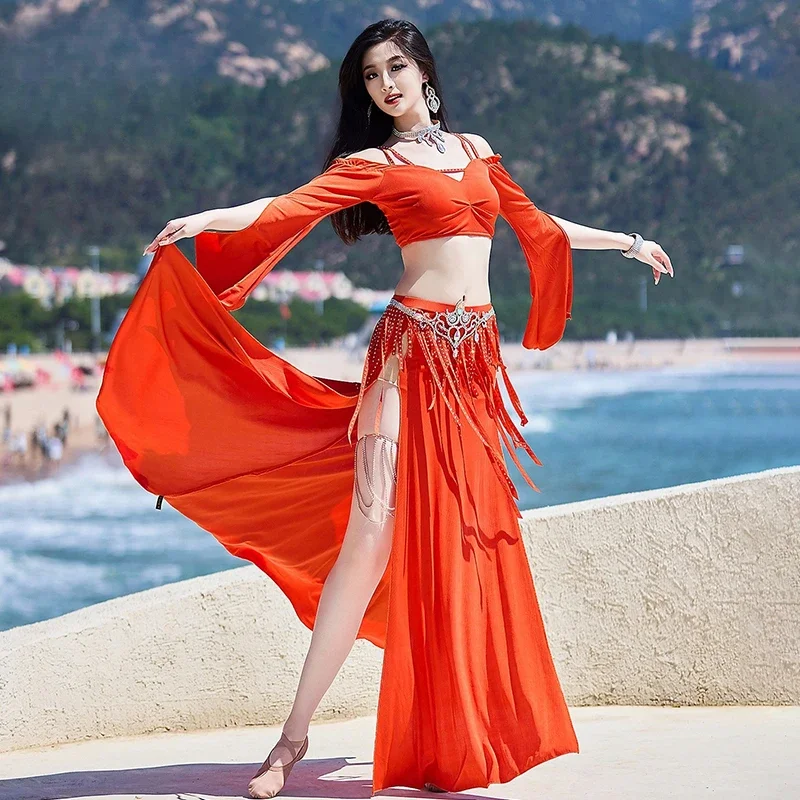 Belly Dance Performance Costumes Adult Set for Women Sexy V-neck Top+Tassel Long Skirt 2pcs Oriental Practice Training Outfit
Belly Dance Performance Costumes Adult Set for Women Sexy V-neck Top+Tassel Long Skirt 2pcs Oriental Practice Training Outfit